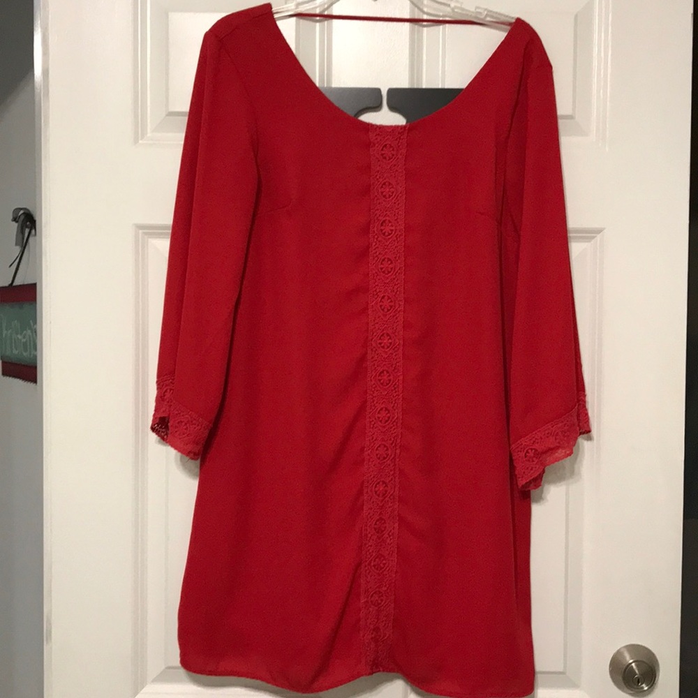 Red dress with lace